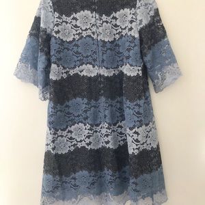 Blue Lace Embroidered Dress, Size S-M